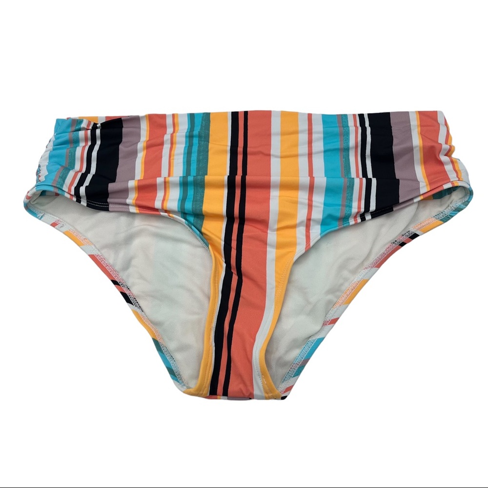 NWT Skye Women's Multicolor Striped Swimwear Bikini Bottom Size M